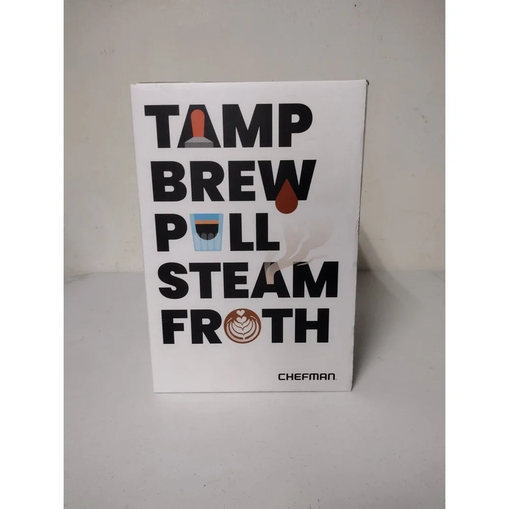 New Chefman  6-in-1 Espresso Machine 15-Bar Pump - Stainless Steel